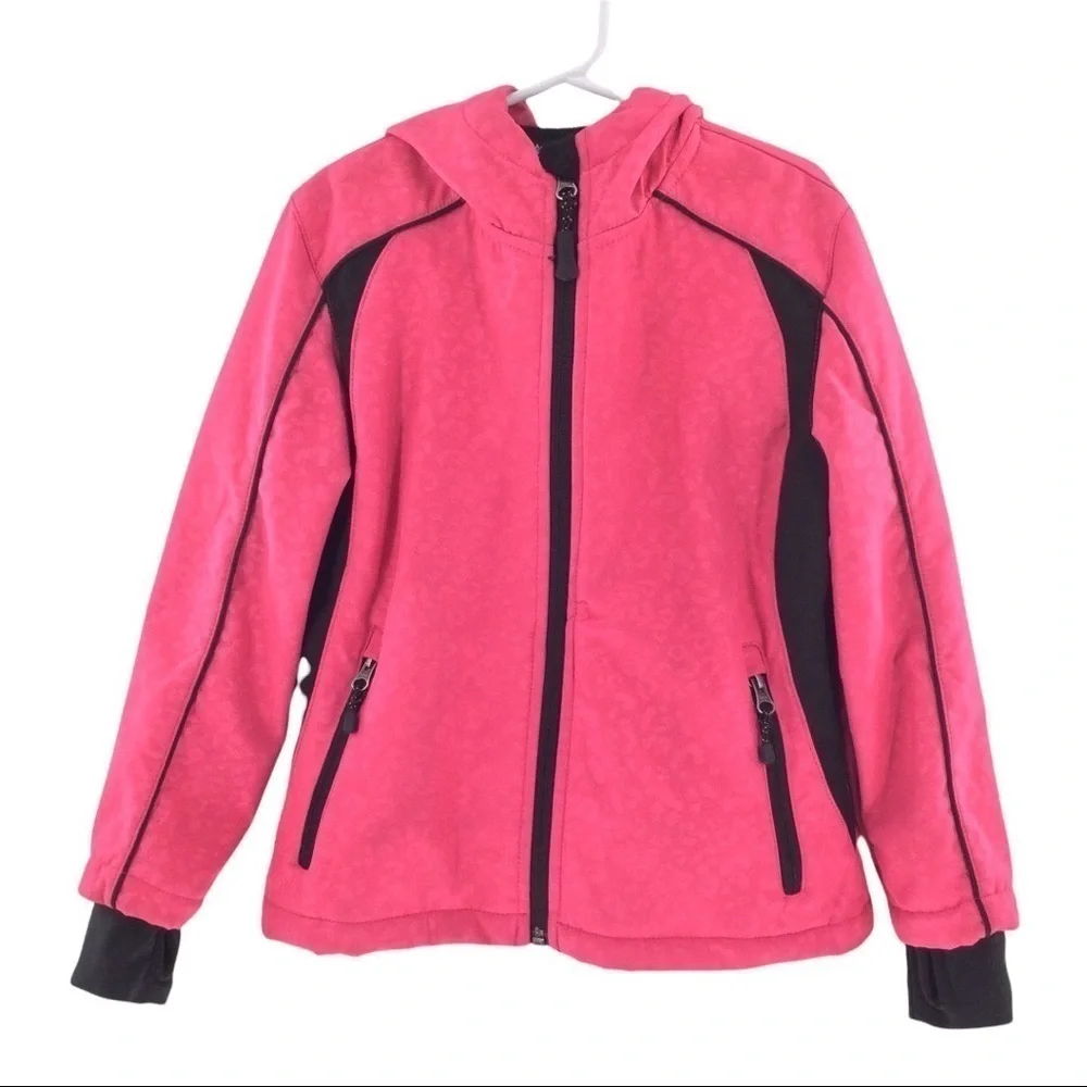 Suozu Girl’s Pink and Black Muted Animal Print Coat